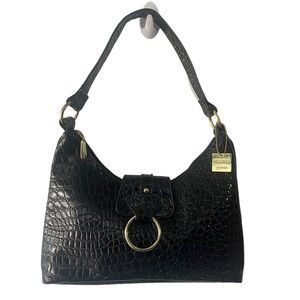 Vecceli Italy Faux Alligator Skin Leather Shoulder/Hand Bag
